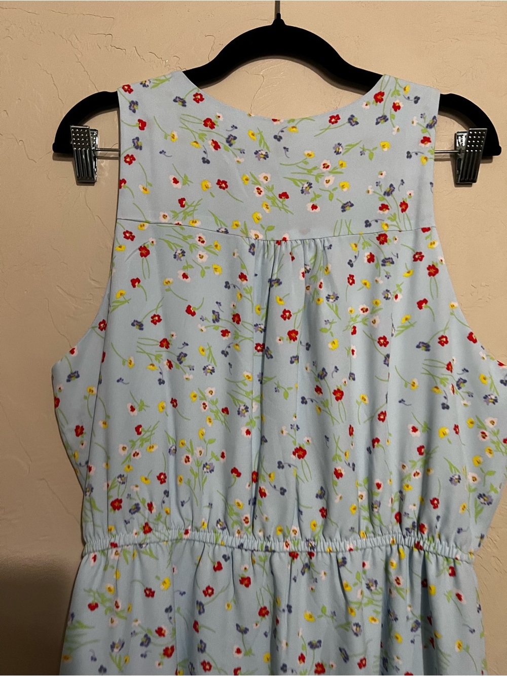 41 Hawthorn NWT Stitch Fix Trisha Split Neck Blue Ditzy Floral Mini Dress - Picture 9 of 11